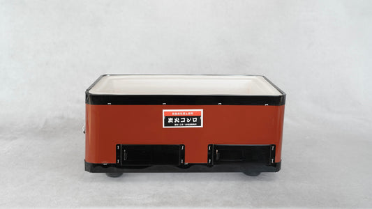 Komon Kameshima Seitojo Black/Red Teppan Konro BBQ