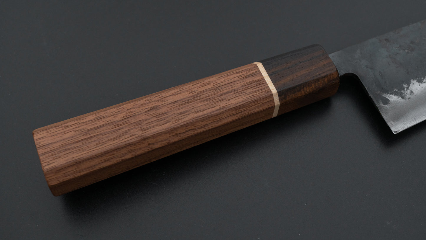 Hitohira Tosa Kurouchi Wit #2 Santoku 165 mm walnoot handvat (Ziricote ferrule)