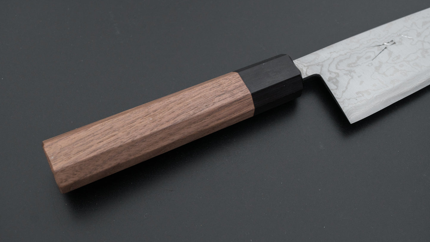 Hitohira Harima Forged Blue #2 Nickel Damascus Santoku Walnut Handle
