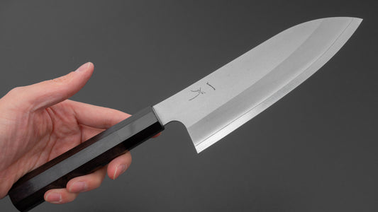Hitohira Silver #3 Nashiji Santoku 165mm Ebony Handle