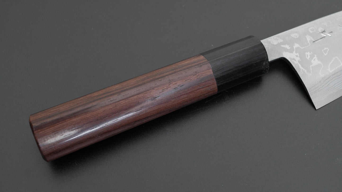 Hitohira Echizen Blue #2 Damascus Deba 120mm Rosewood Handle (Thin)