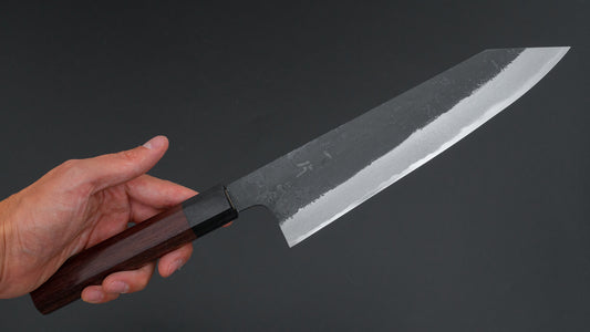 Hitohira Echizen OD Wit #2 Kurouchi Kiritsuke Gyuto 210 mm palissander handvat