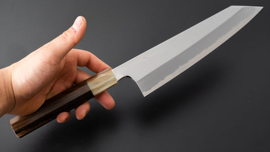 Hitohira Togashi White #1 Stainless Clad Migaki Kiritsuke Gyuto 240mm Ziricote Handle