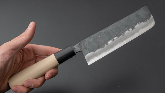 Hitohira Tosa Kurouchi Wit #2 Nakiri 135 mm Ho houten handvat