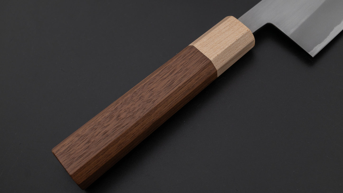 Hitohira TD Blue #2 Stainless Clad Migaki Santoku 165mm Walnut Handle