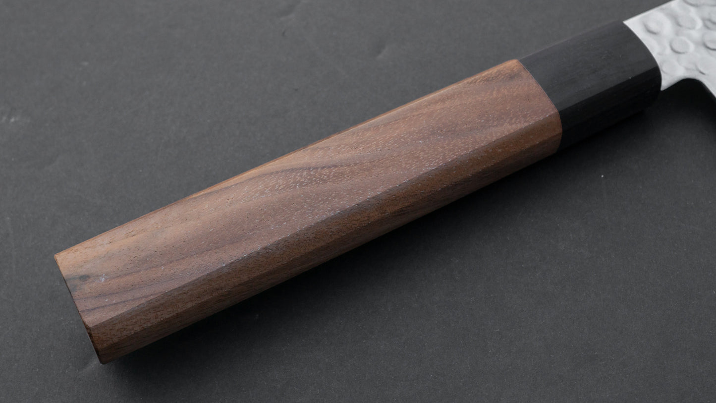 Hitohira HG Tsuchime Damascus Gyuto 210 mm walnoot handvat