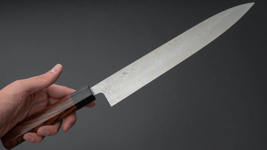 Hitohira Setsu Forged VG-10 Damascus Sujihiki 255mm Jutan Handle
