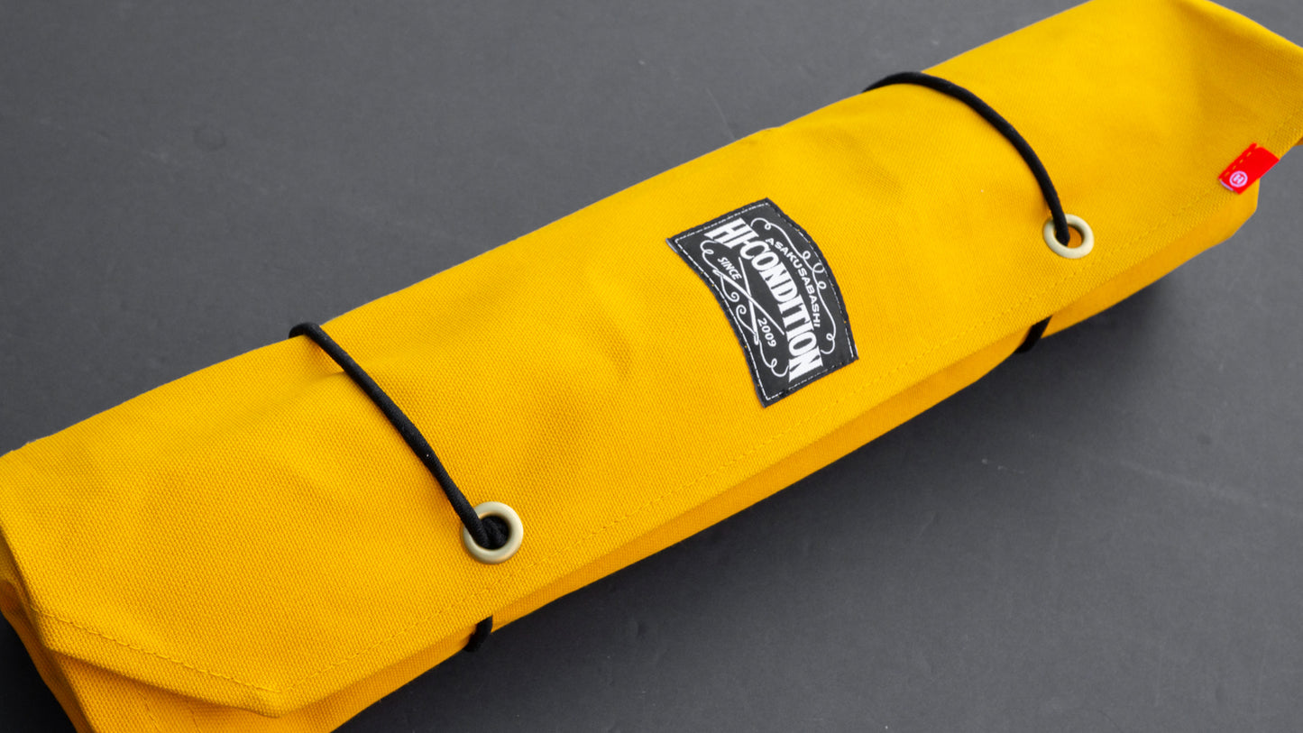 HI-CONDITION Hanpu Canvas 6 Pockets Knife Roll Mustard