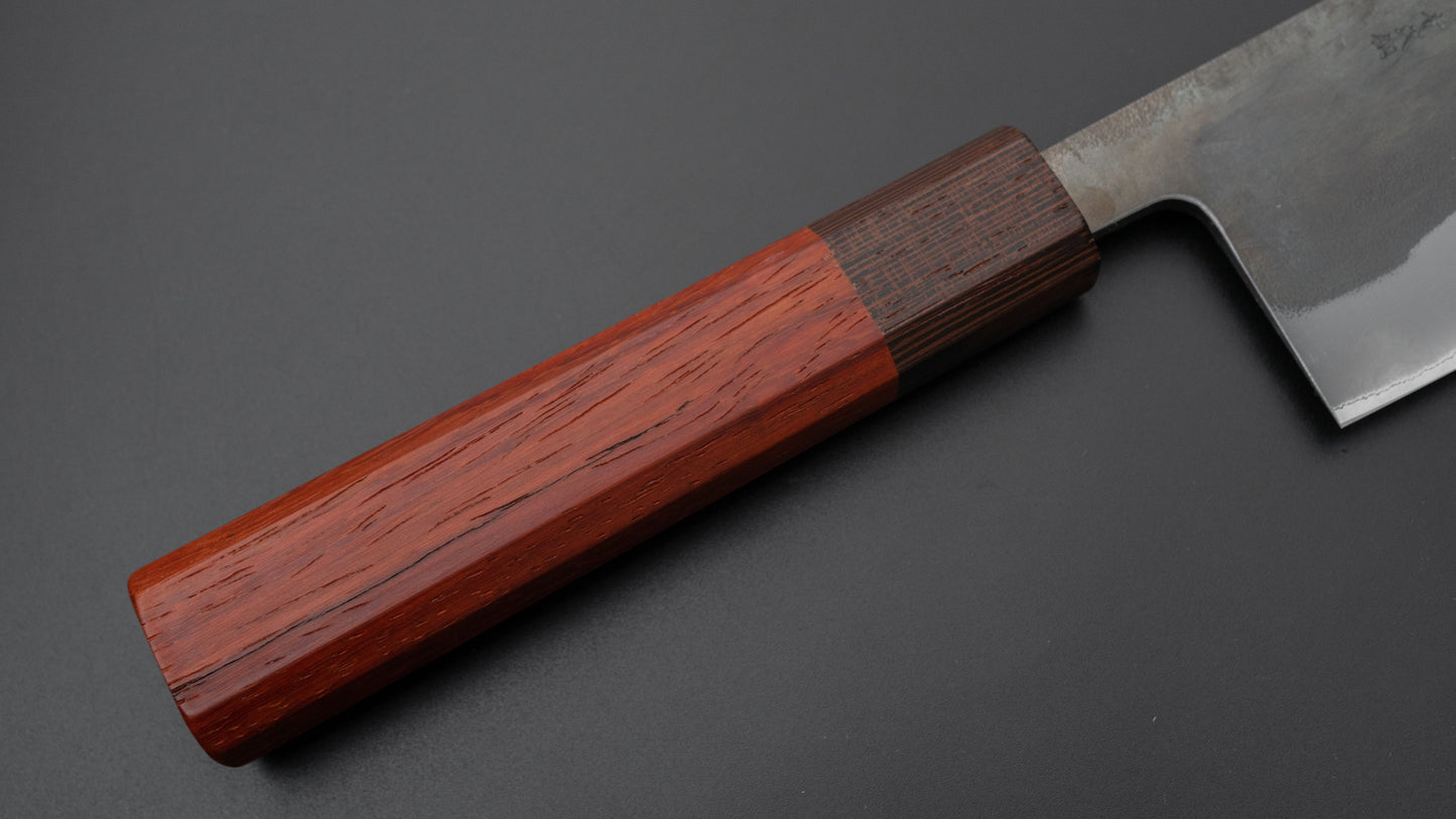 Hitohira TD Blue #2 Stainless Clad Kurouchi Nakiri 165mm Padauk Handle
