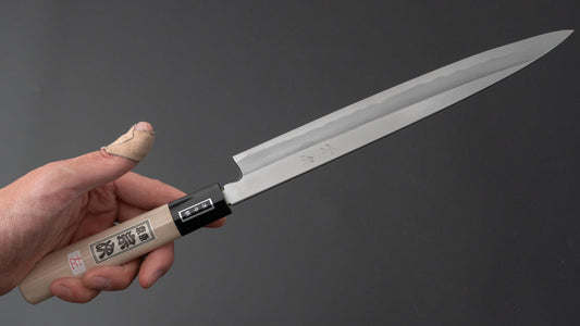 Morihei Munetsugu Wit #2 Linkshandige Yanagiba 240 mm Ho houten handvat