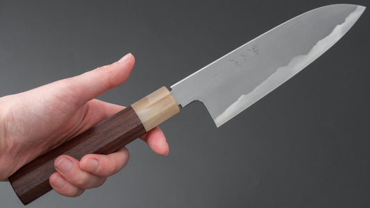 Tetsujin Blue #2 Kasumi Santoku 180 mm Taihei palissanderhouten handvat