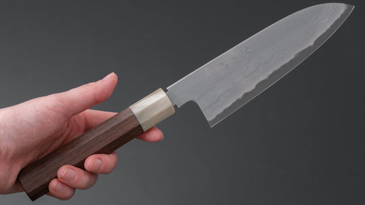 Tetsujin Blue #2 Metal Flow Santoku 180 mm Taihei palissander handvat