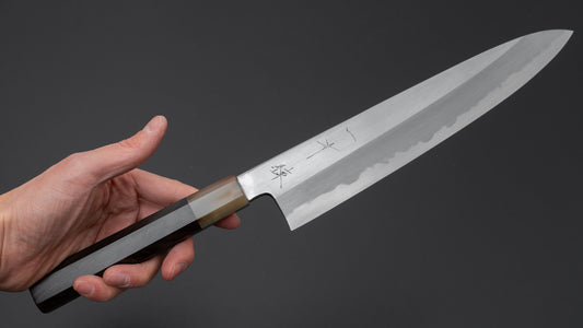 Hitohira Kikuchiyo Ren Wit #2 Gyuto 240 mm ebbenhouten handvat