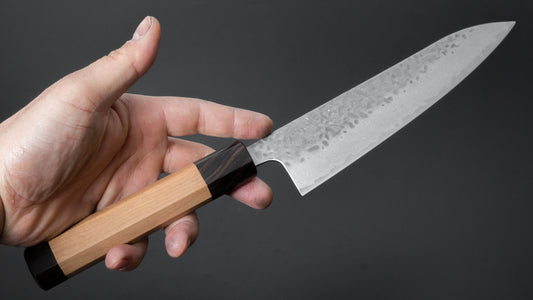 Hitohira Futana Stainless Tsuchime Damascus Gyuto 180mm Cherry Wood Handle