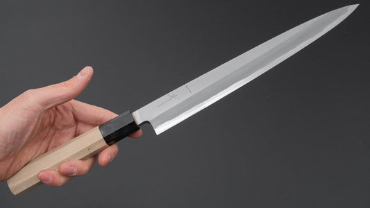 Hitohira Togashi Blue #2 Yanagiba 240 mm Ho houten handvat (Saya)