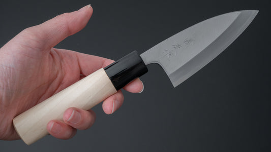 Morihei Yoshitomo Deba 90mm Poplar Handle