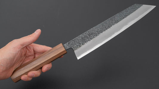Muneishi Blue #2 Tsuchime Kiritsuke Gyuto 210mm Walnut Handle