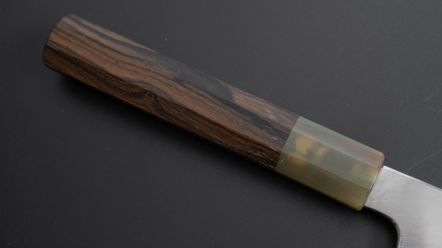 Hitohira Togashi White #1 Stainless Clad Migaki Gyuto 210mm Ziricote Handle