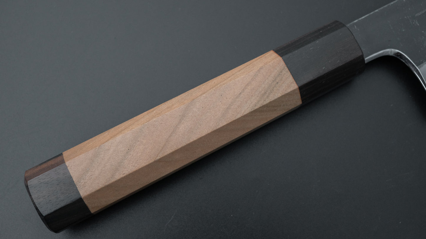 Hitohira Togashi Blue #2 Kurouchi Santoku Cherry Wood Handle (Ebony End)