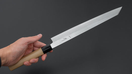 Hitohira Silver #3 Left-Handed Kiritsuke Yanagiba 270mm Ho Wood Handle (D-Shape)