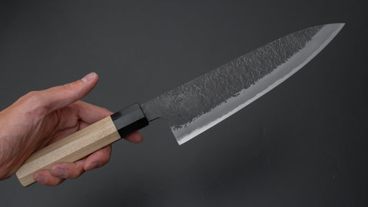 Hitohira Hinode Nashiji Wit #2 Gyuto 210 mm Ho houten handvat