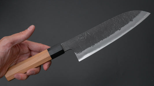 Hitohira Hinode Nashiji White #2 Santoku 180mm Yakusugi Cedar Handle