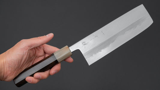 Hitohira Tanaka Ren Wit #2 Nakiri 180 mm ebbenhouten handvat