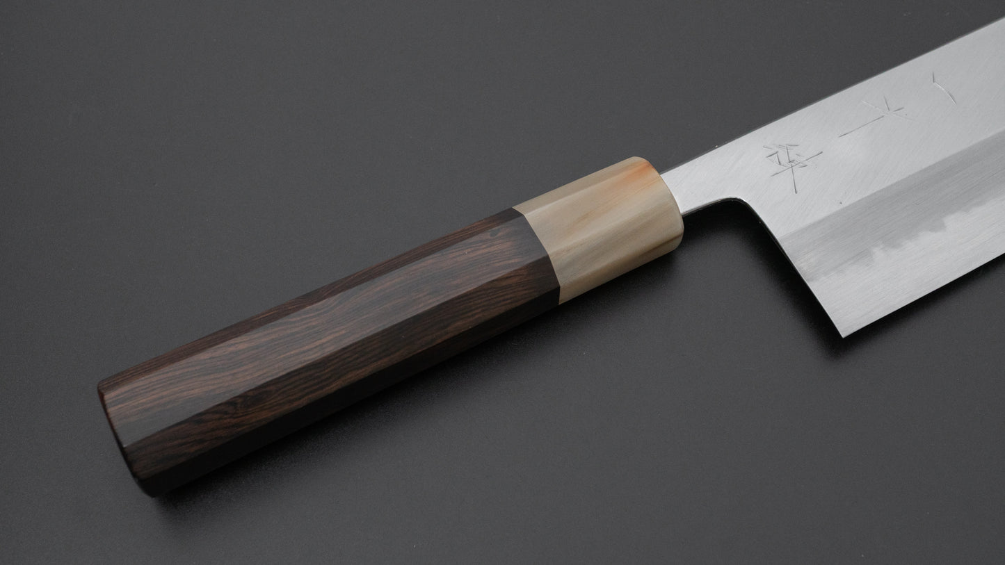 Hitohira Tanaka Ren White #2 Nakiri 180mm Ebony Handle