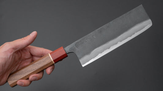 Hitohira Tosa Kurouchi Blue #2 Nakiri 170mm Walnut Handle (Rengas Ferrule)