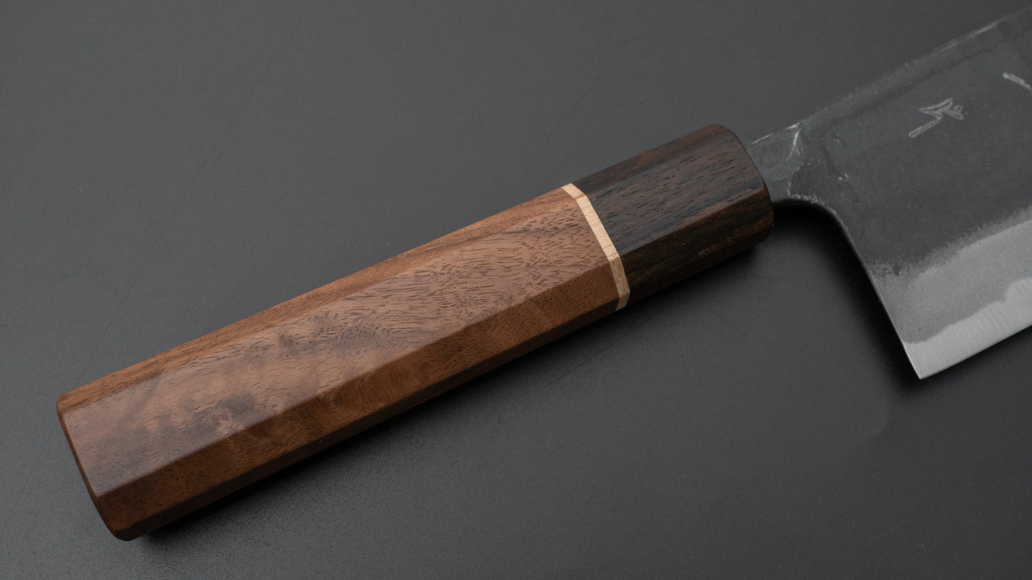 Hitohira Tosa Kurouchi Blue #2 Nakiri 170mm Walnut Handle (Ziricote Ferrule)