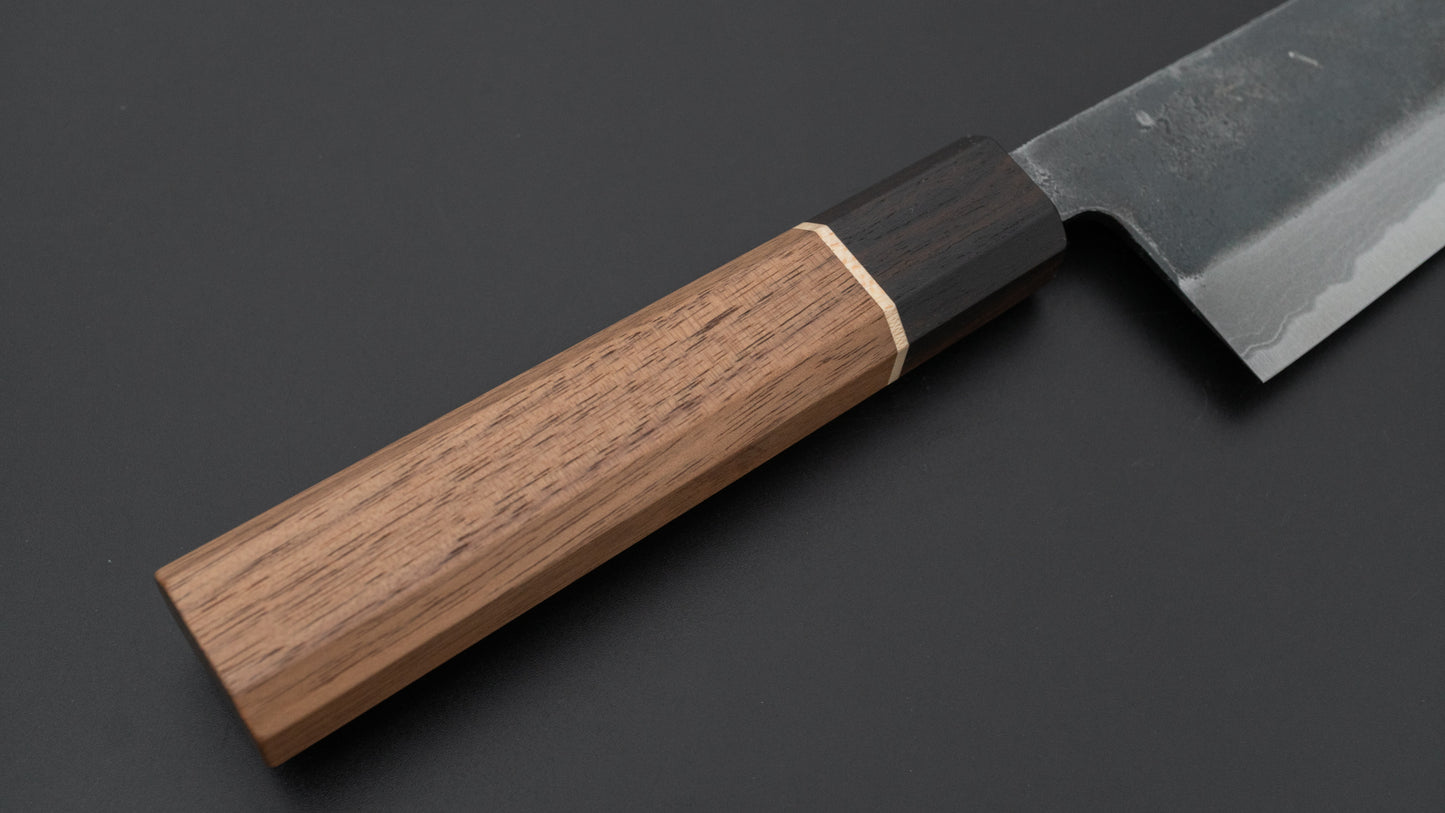 Hitohira Echizen NB Wit #2 Kurouchi Damascus Santoku 170 mm walnoot handvat (ziricote ferrule)