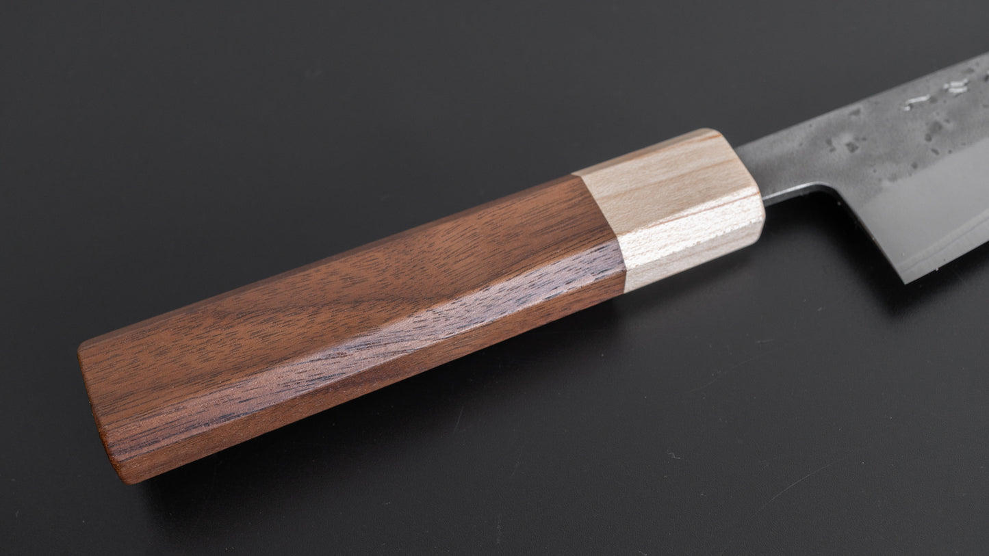 Hitohira TD Blue #2 Stainless Clad Nashiji Honesuki Kaku 150mm Walnut Handle