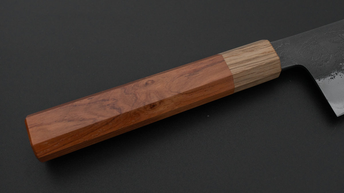 Hitohira Hinode Nashiji White #2 Stainless Clad Bunka 180mm Wood Handle