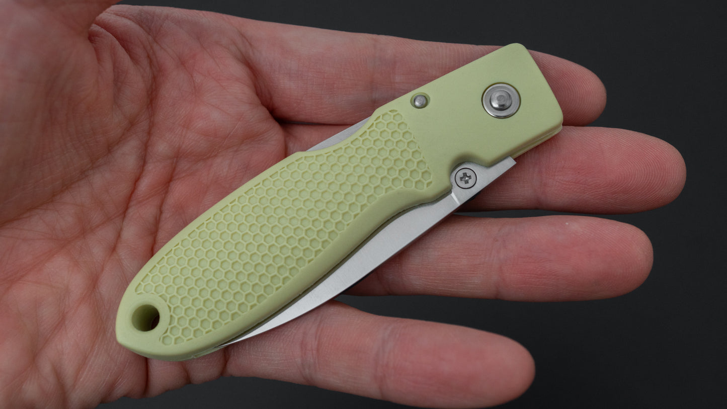 MOKI Coupe vouwmes met handgreep van grilon (crèmegroen)