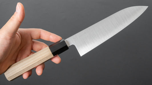 Hitohira AH Hagane Santoku 180mm Ho Wood Handle