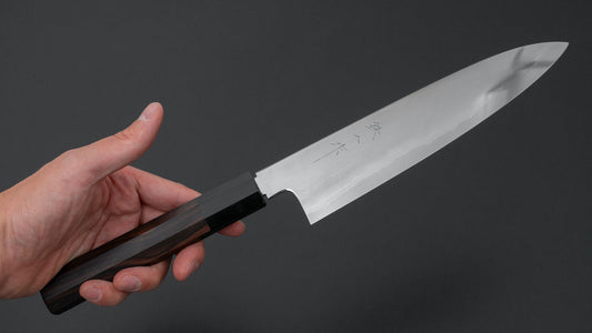 Tetsujin Silver #3 Metal Flow Gyuto 210mm Taihei Makassar Ebony Handle