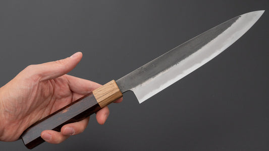 Hitohira Hinode Nashiji White #2 Stainless Clad Sujihiki 210mm Wood Handle