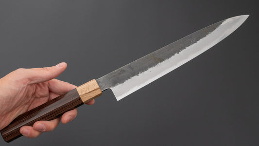 Hitohira Hinode Nashiji White #2 Stainless Clad Sujihiki 240mm Wenge Handle