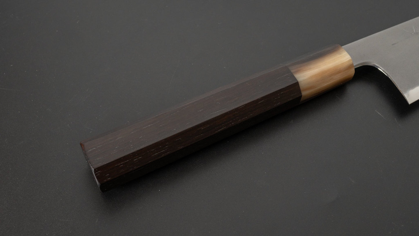 Hitohira Tanaka Yohei Blue #1 Kasumi Gyuto 210 mm ebbenhouten handvat