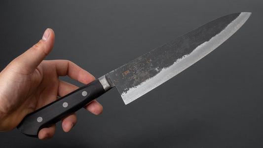 Morihei Hisamoto Kurouchi Wit #1 Gyuto 240 mm Pakka-handvat