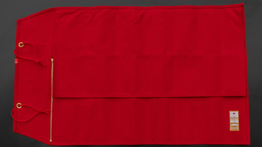 HI-CONDITION Hanpu Canvas 9 Pockets Knife Roll Red