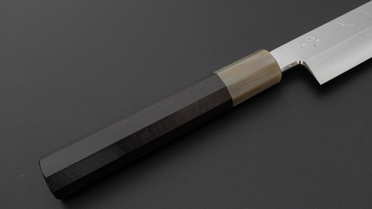 Hitohira Nakagawa Katsushiro Silver #3 Kiritsuke Yanagiba 300mm Ebony Handle (Saya)