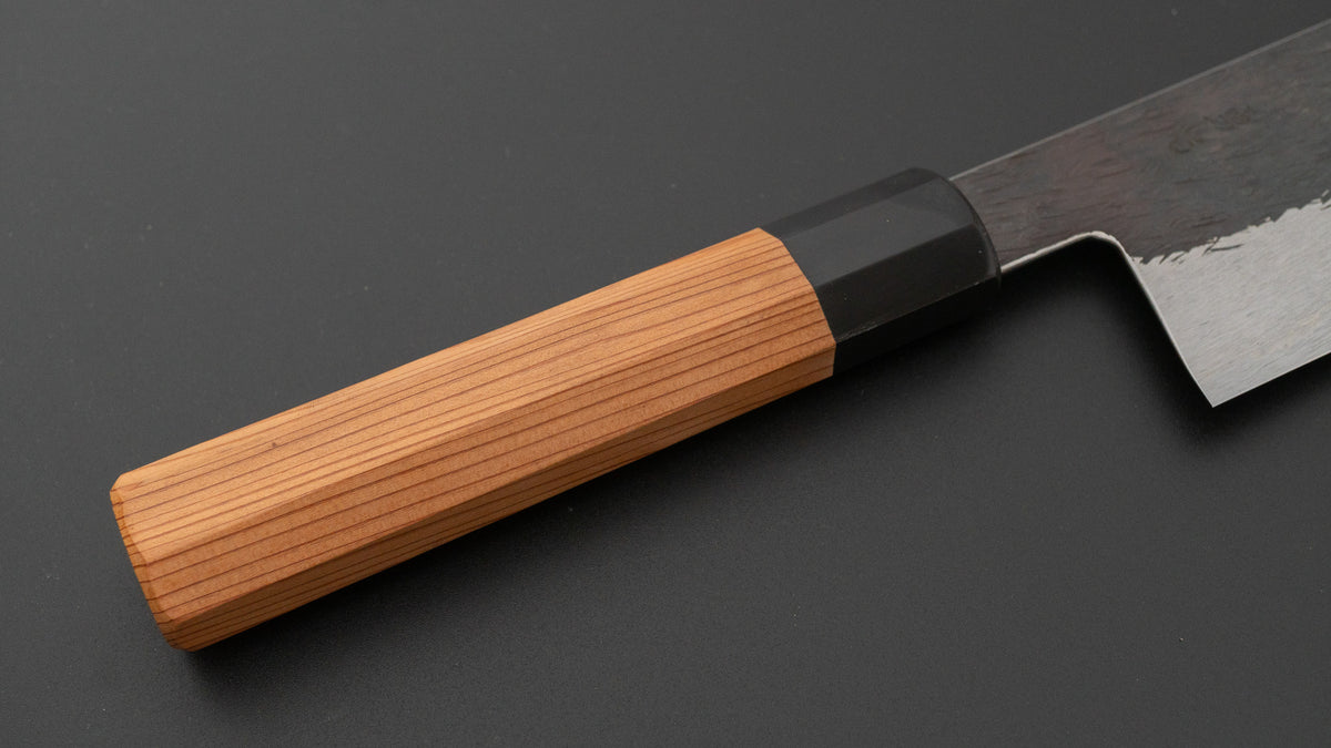 Isamitsu White #1 Stainless Clad Kurouchi Nakiri 165mm Yakusugi Cedar Handle