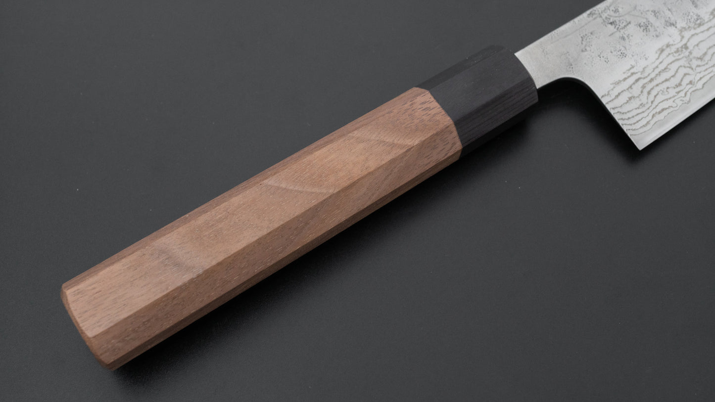 Hitohira Futana Swedish Stainless Nashiji Damascus Gyuto 210mm Walnut Handle