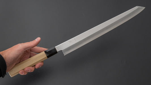 Hitohira Kikuchiyo Mosuke Silver #3 Kiritsuke Yanagiba 300mm Ho Wood Handle (Saya)