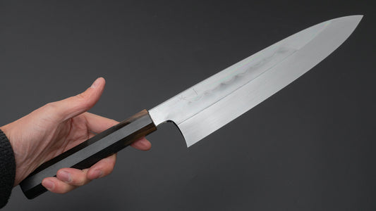 Hitohira Togashi Wit #1 Mizu Honyaki Gyuto 240 mm Taihei ebbenhouten handvat (#081/ Saya)