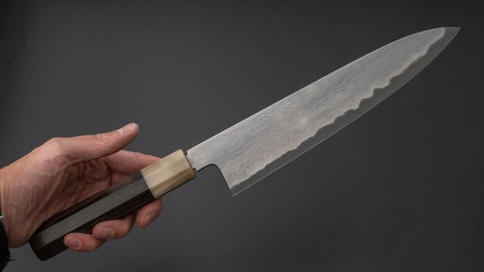 Tetsujin Blue #2 Metal Flow Gyuto 240mm Taihei Makassar Ebony Handle