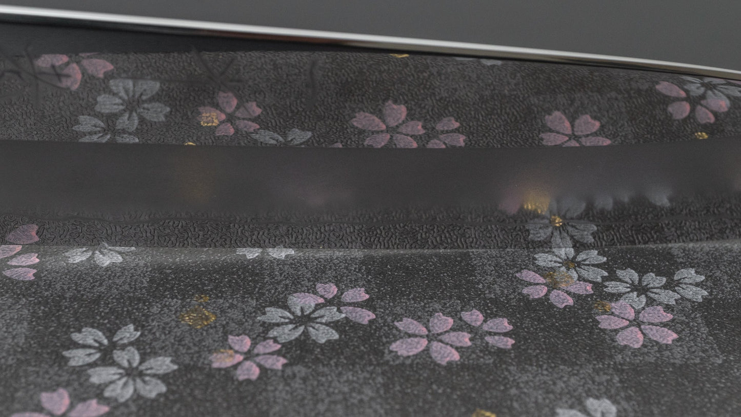 Hitohira Kikuchiyo Rou Silver #3 Mirror Polished Santoku Ebony Handle