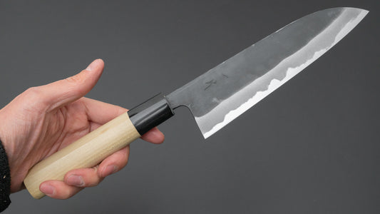 Hitohira MS Kurouchi Wit #2 Santoku 165 mm Ho houten handvat