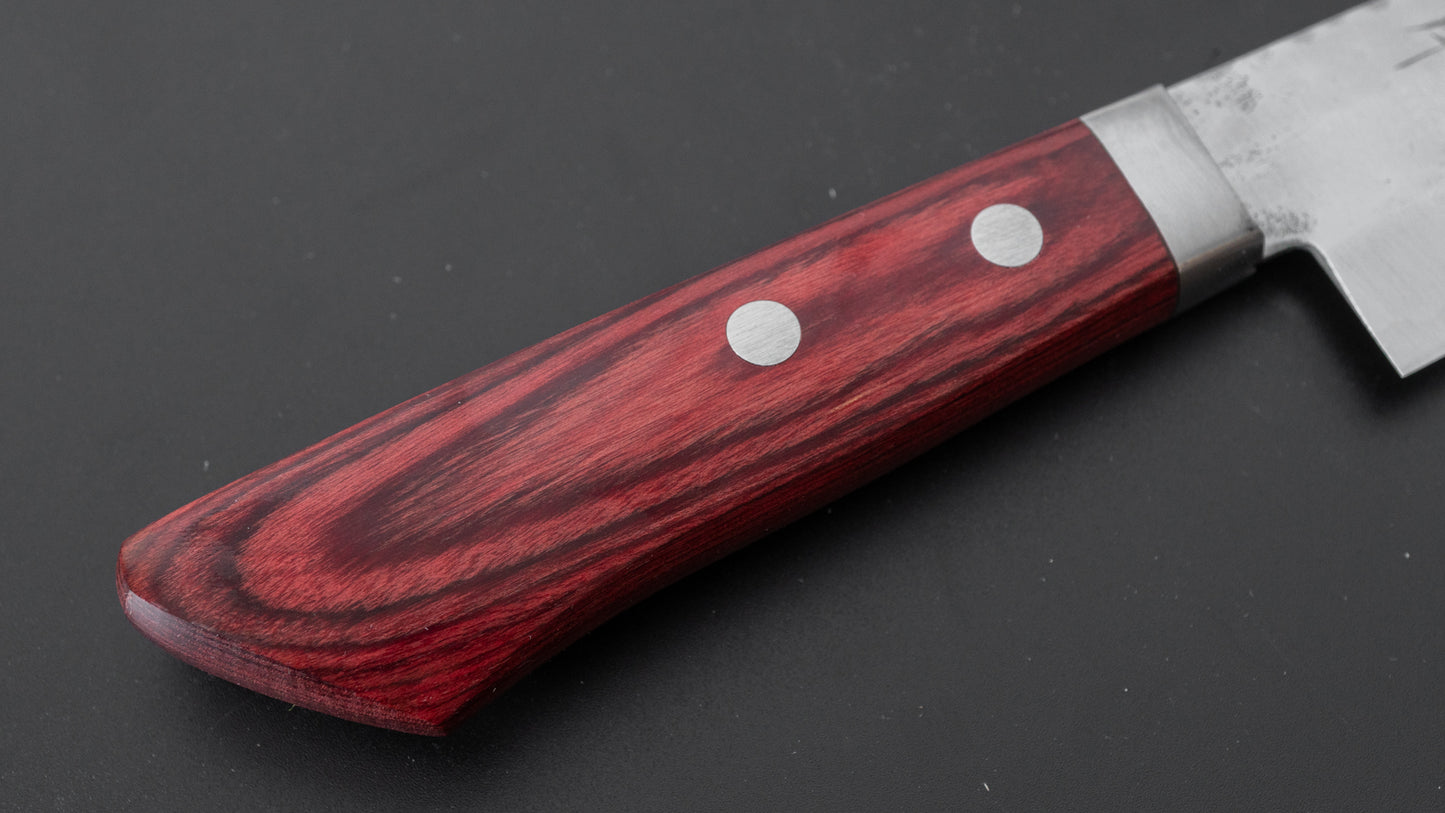Hitohira NM Tsuchime Santoku 130mm Pakka Handle (Red)